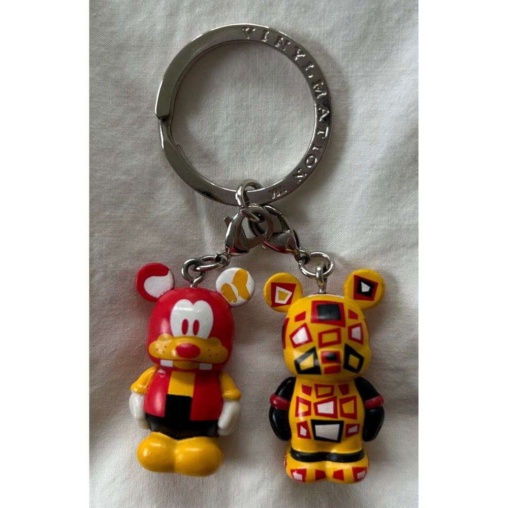 Disney Vinylmation Jr Keychain Set Mickey Mouse Red Yellow Collectible‎